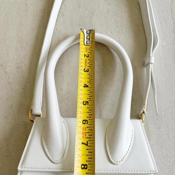 JACQUEMUS The Chiquito Soft  White Leather Handbag / Shoulder Bag - Picture 6 of 13